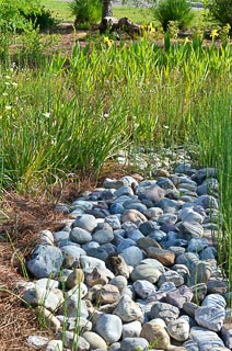 Landscape rocks in wet areas