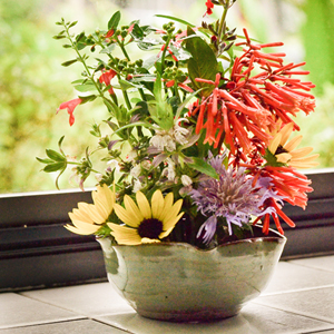 A fresh cut flower arrangement